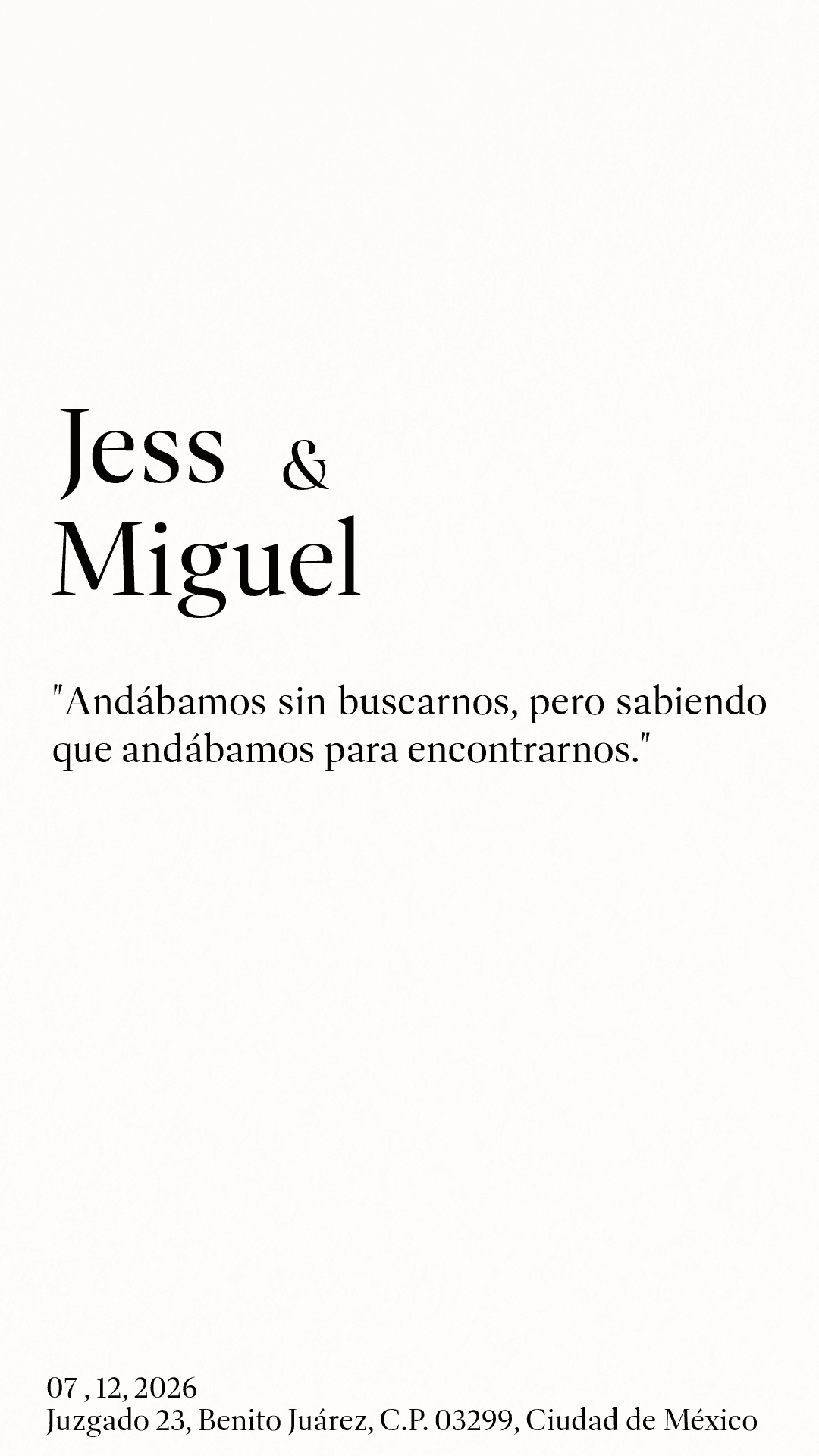 Diseño elegante con tipografía Serif y una cita literaria clásica.