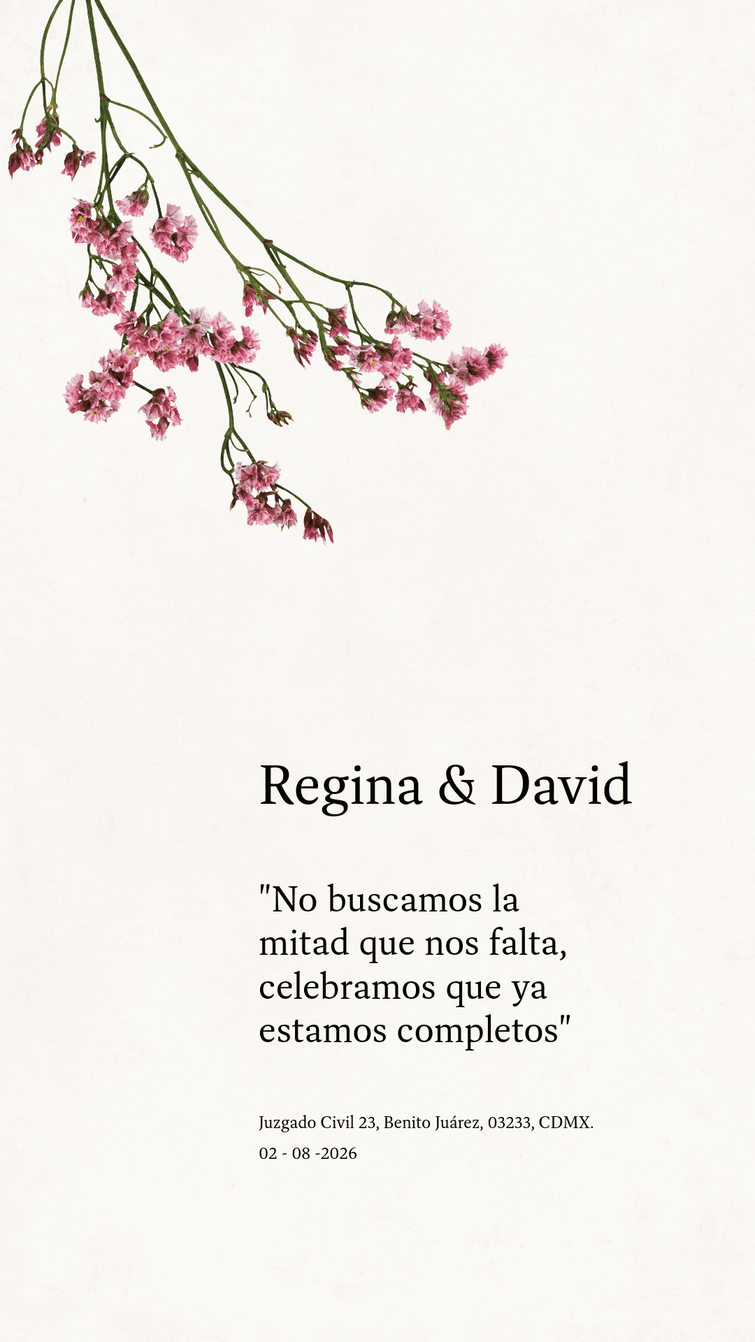 Diseño de invitación estilo manifiesto.